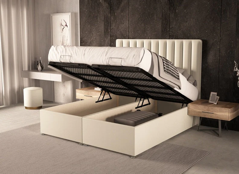 Meraki 6 ft Upholstered Storage Bed – Luxury Fabric Ottoman Design