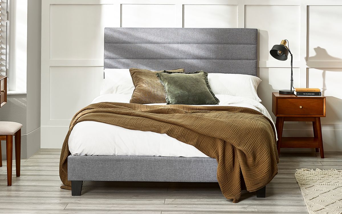 Merida Single Bed 90cm - Grey Linen