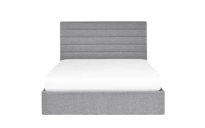 Merida Lift-Up Storage Bed 135CM - Grey Linen - Image 2