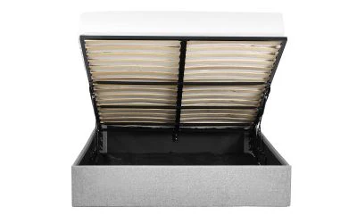 Merida Lift-Up Storage Bed 135CM - Grey Linen - Image 4