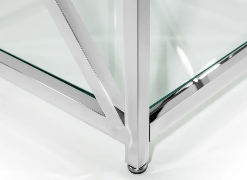 Miami Glass & Chrome Console Table - Image 3
