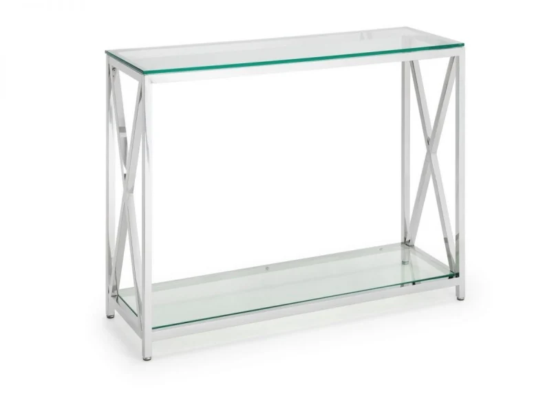 Miami Glass & Chrome Console Table - Image 6