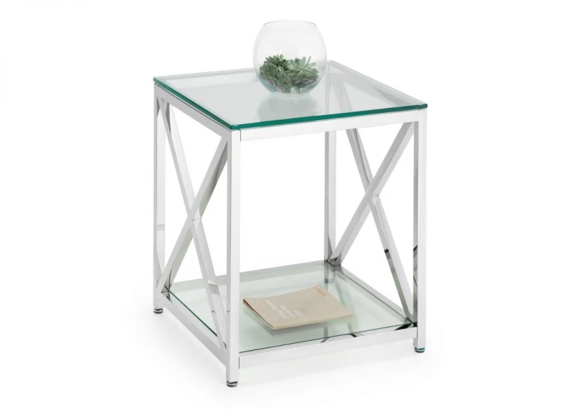 Miami Glass & Chrome Lamp Table - Image 6