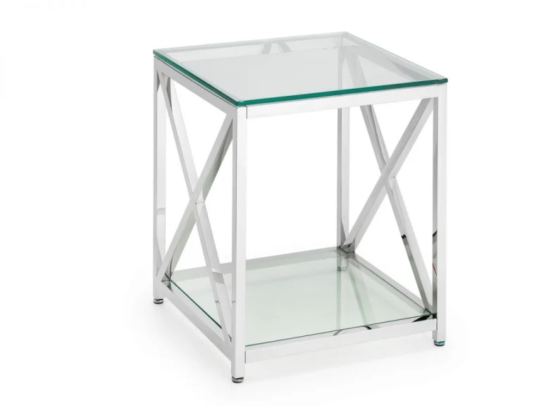 Miami Glass & Chrome Lamp Table - Image 7