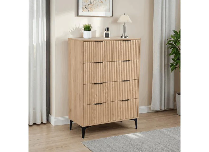 Miami Oak 2+3 Drawer Bedroom Chest (PRE-ORDER FOR AUGUST)