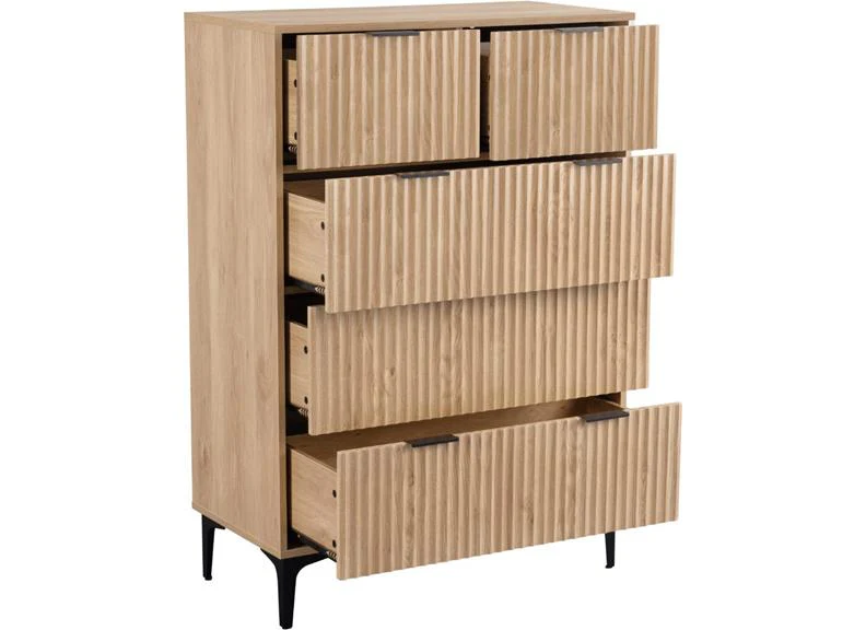 Miami Oak 2+3 Drawer Bedroom Chest (PRE-ORDER FOR AUGUST) - Image 3
