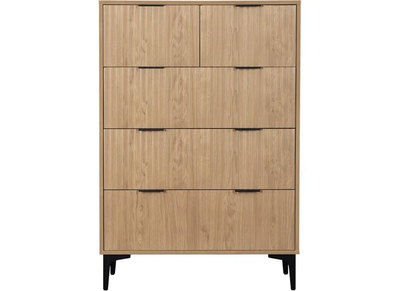 Miami Oak 2+3 Drawer Bedroom Chest (PRE-ORDER FOR AUGUST) - Image 4