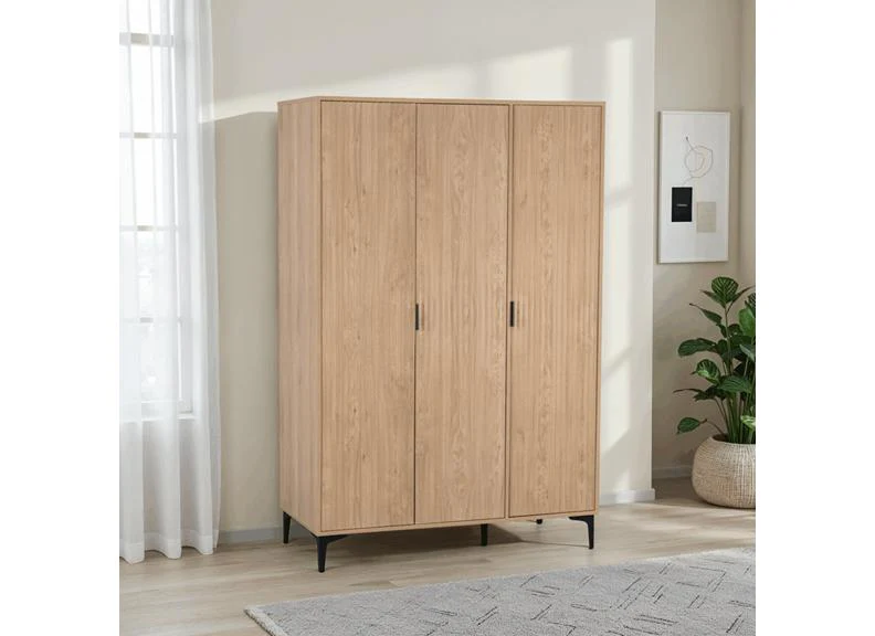 Miami Oak Three Door Wardrobe