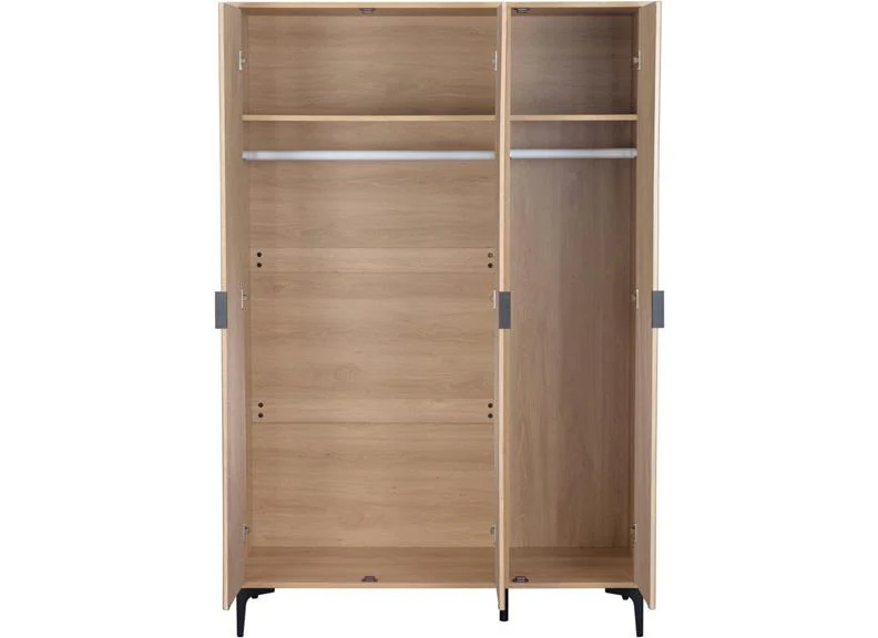 Miami Oak Three Door Wardrobe - Image 4