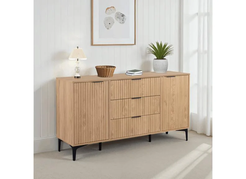 Miami Oak Two Door Three Drawer Sideboard - Image 2