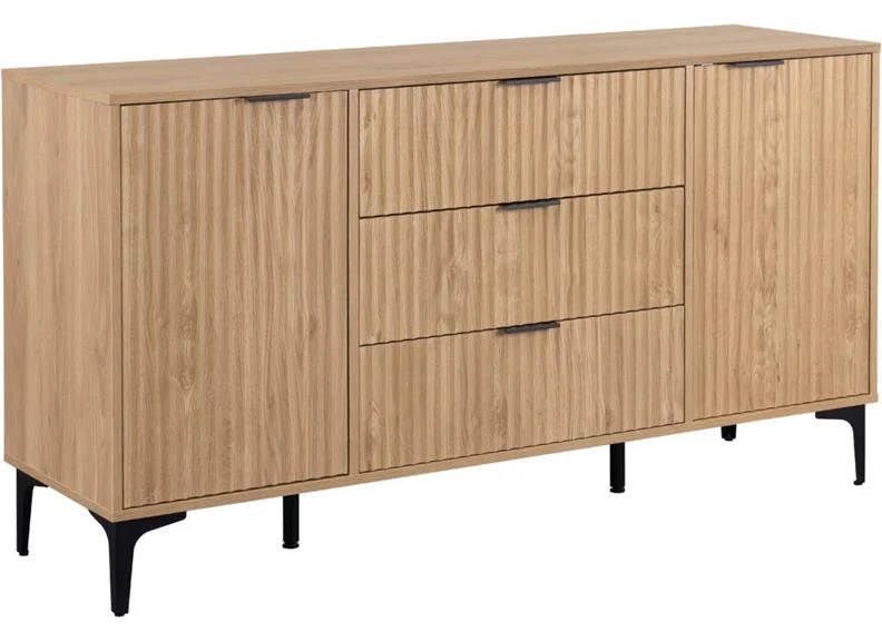 Miami Oak Two Door Three Drawer Sideboard - Image 3