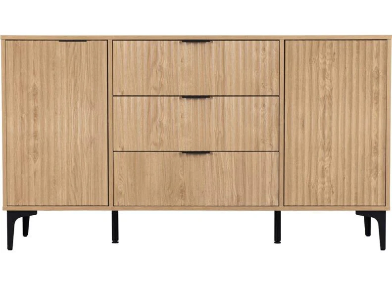 Miami Oak Two Door Three Drawer Sideboard - Image 4