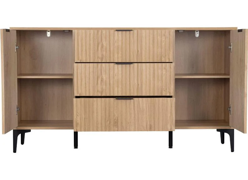 Miami Oak Two Door Three Drawer Sideboard - Image 5