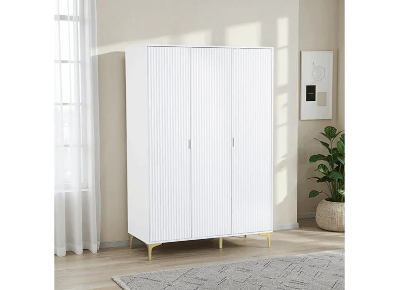 Miami White Three Door Wardrobe
