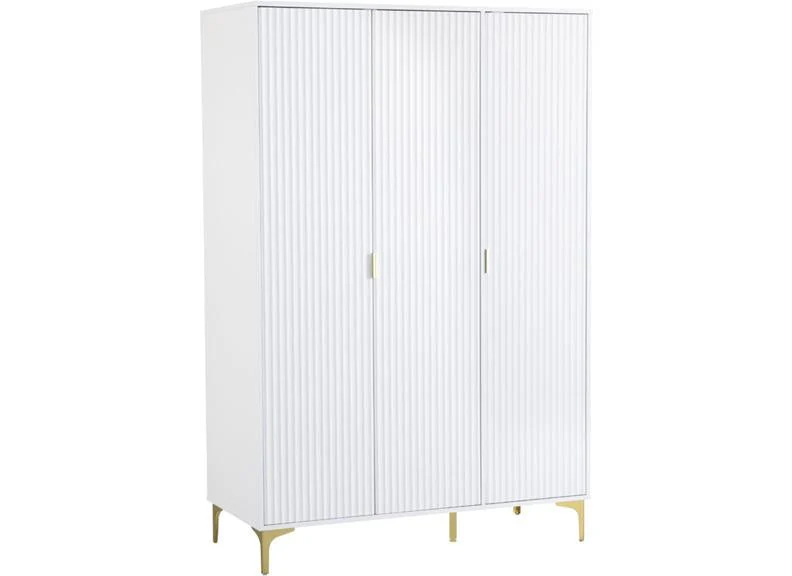 Miami White Three Door Wardrobe - Image 2
