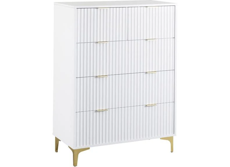 Miami White 2+3 Drawer Bedroom Chest - Image 2