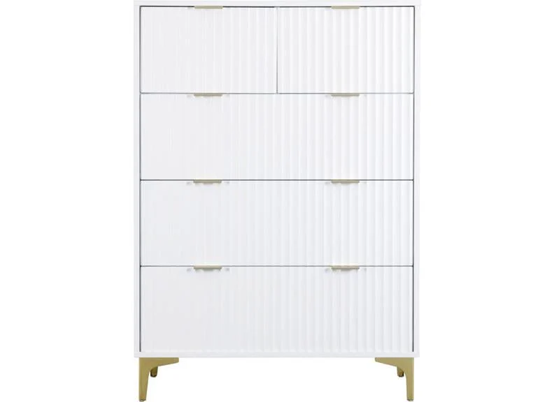 Miami White 2+3 Drawer Bedroom Chest - Image 4