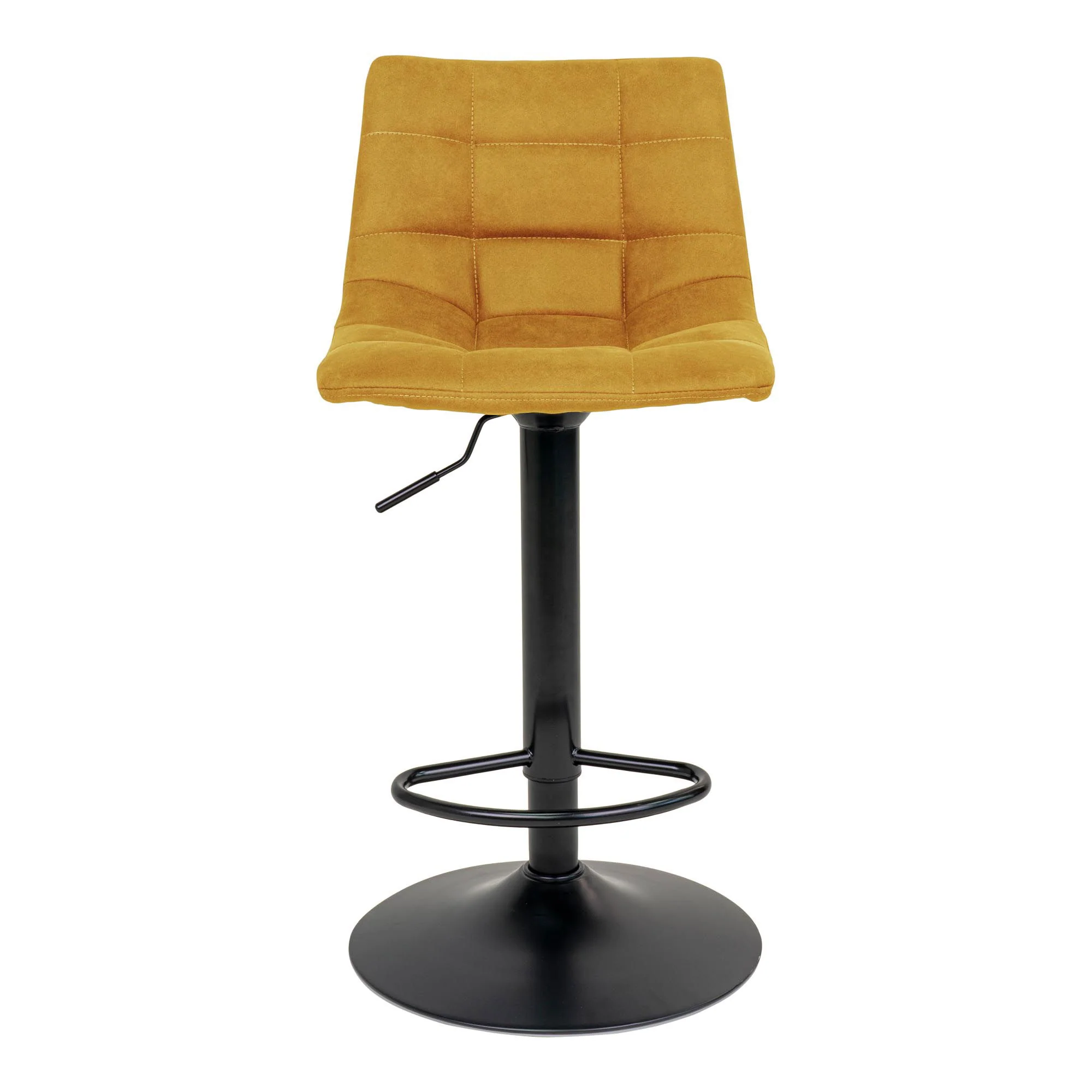 Middelfart Bar Chair Option 3 – Mustard Yellow Velvet with Adjustable Height - Image 2
