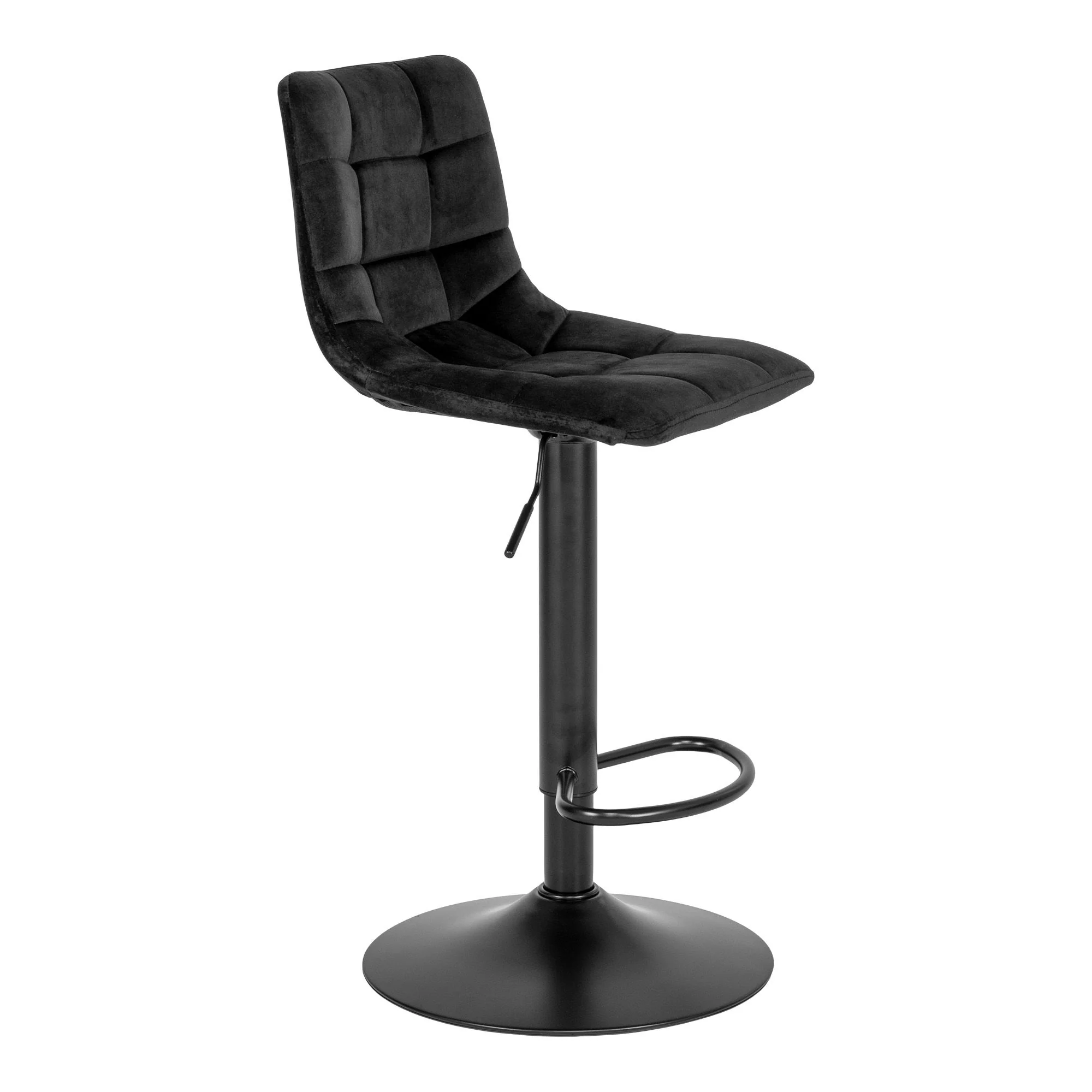 Middelfart Bar Chair Option 4 – Black Velvet with Adjustable Height - Image 2
