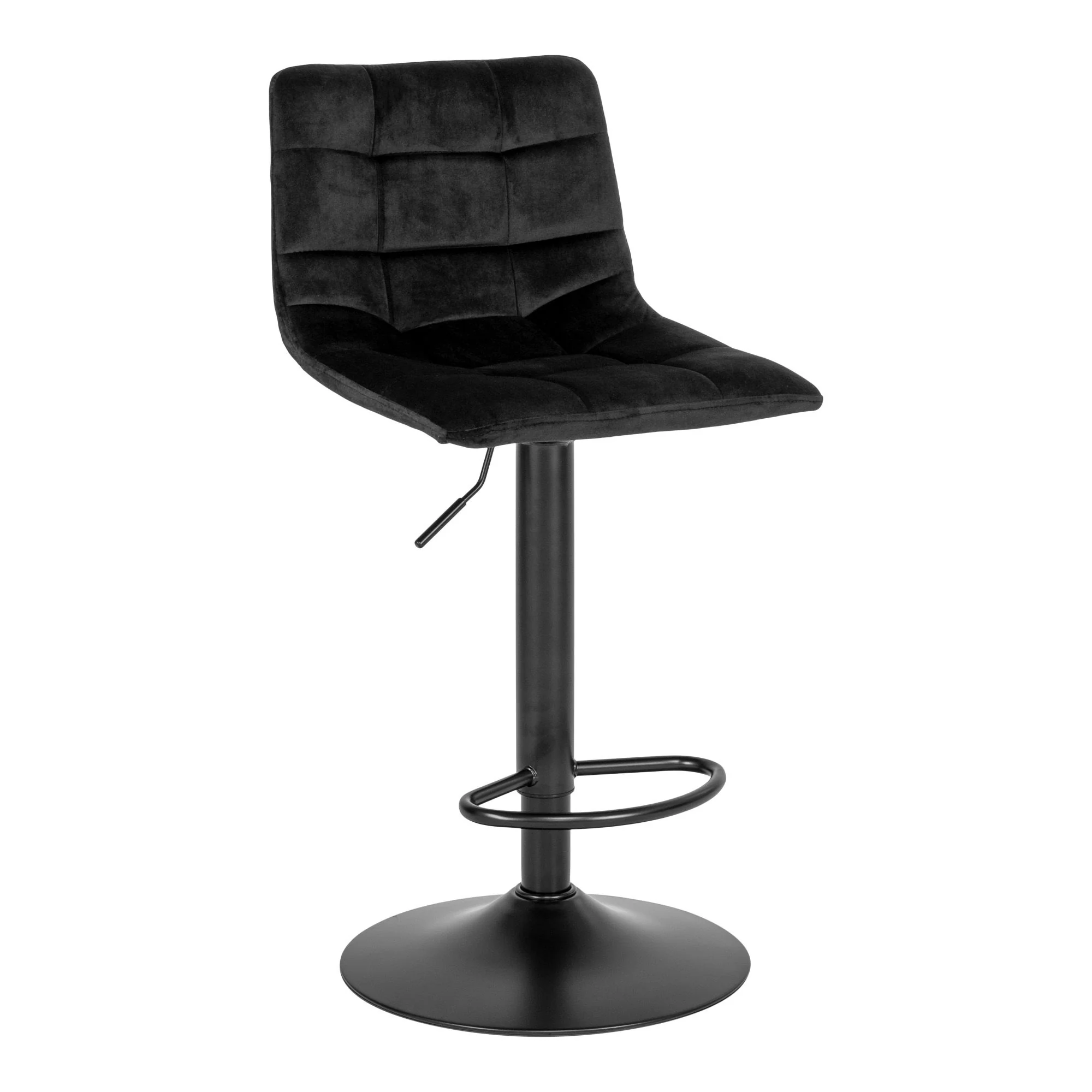Middelfart Bar Chair Option 4 – Black Velvet with Adjustable Height - Image 3