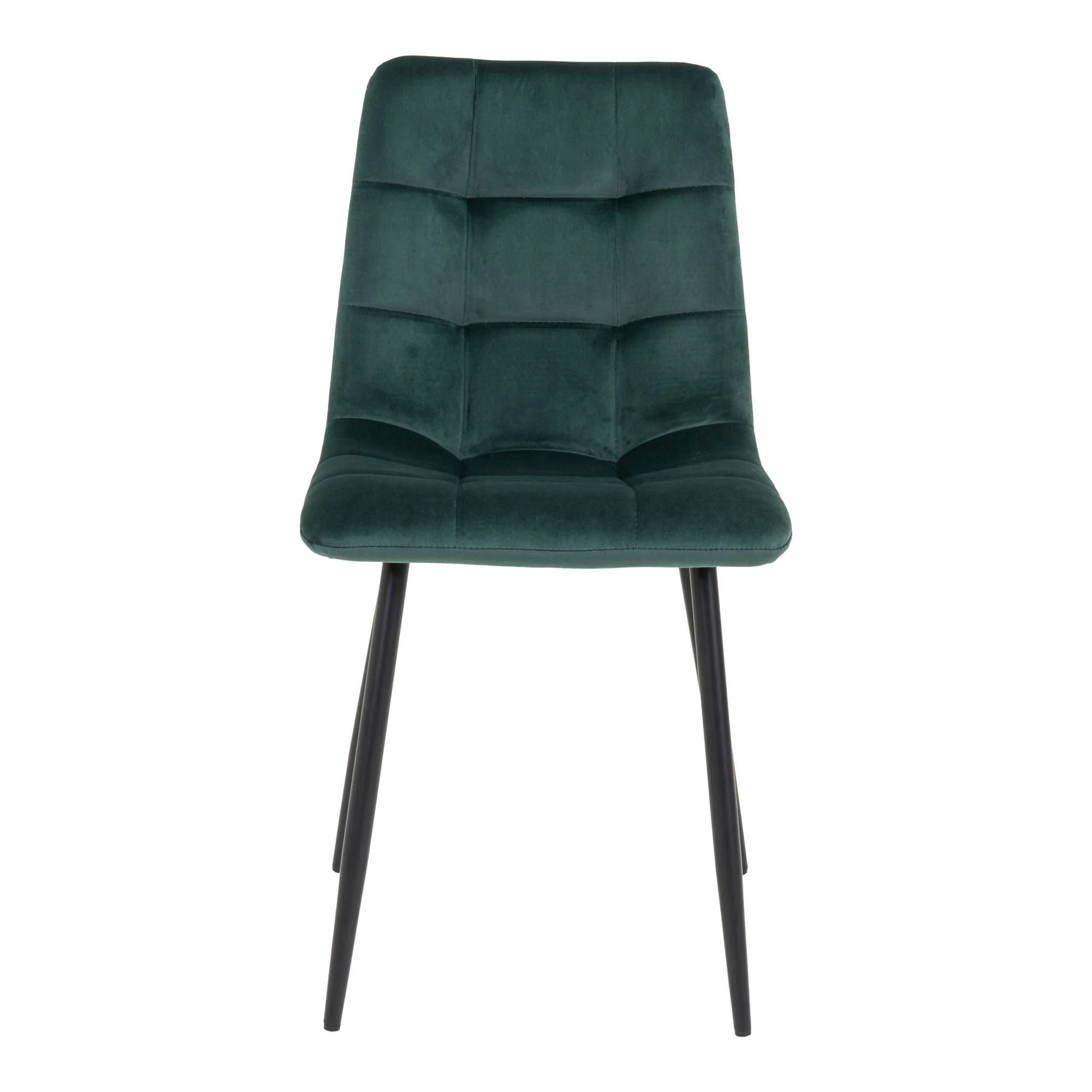 Middelfart Dining Chair Option 5 – Dark Green Velvet with Steel Frame - Image 2