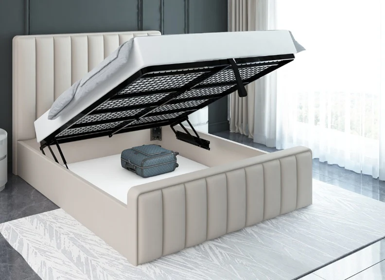 Mira 3 ft Upholstered Bed – Luxury Designer Frame with Vertically Panelled Headboard - Image 2