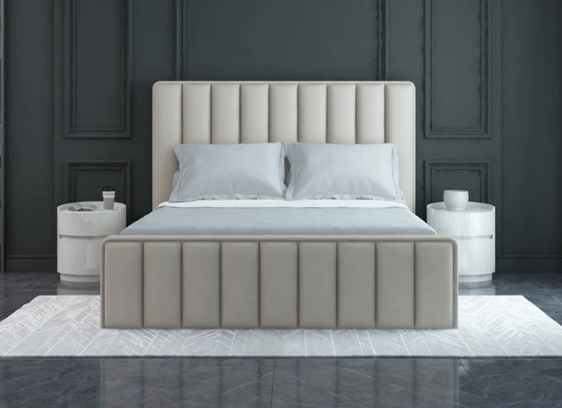 Mira 4 ft6 Upholstered Bed – Luxury Designer Frame with Vertical Panels - Image 3