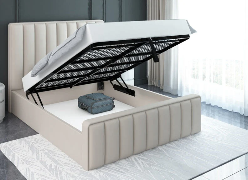 Mira 6 ft Upholstered Storage Bed – Luxury Designer Frame with Vertical Panels - Image 2
