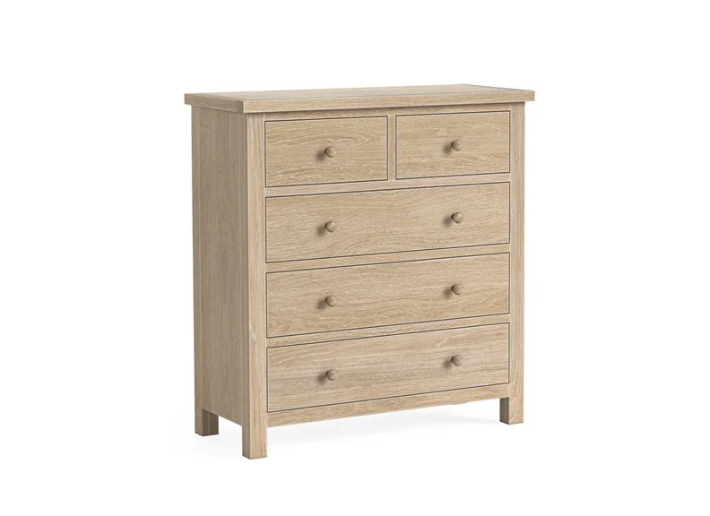 Modern Country Oak 2 Over 3 Chest – Compact & Practical Storage - Image 2