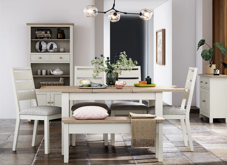 MODERN COUNTRY COCONUT EXTENDING DINING TABLE - Image 4