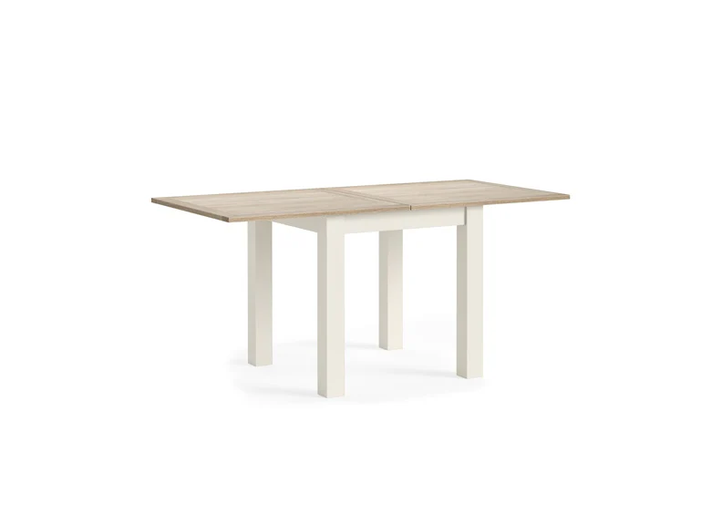 Modern Country Coconut Flip Top Table – Oak with Off-White Finish 850/1700mm