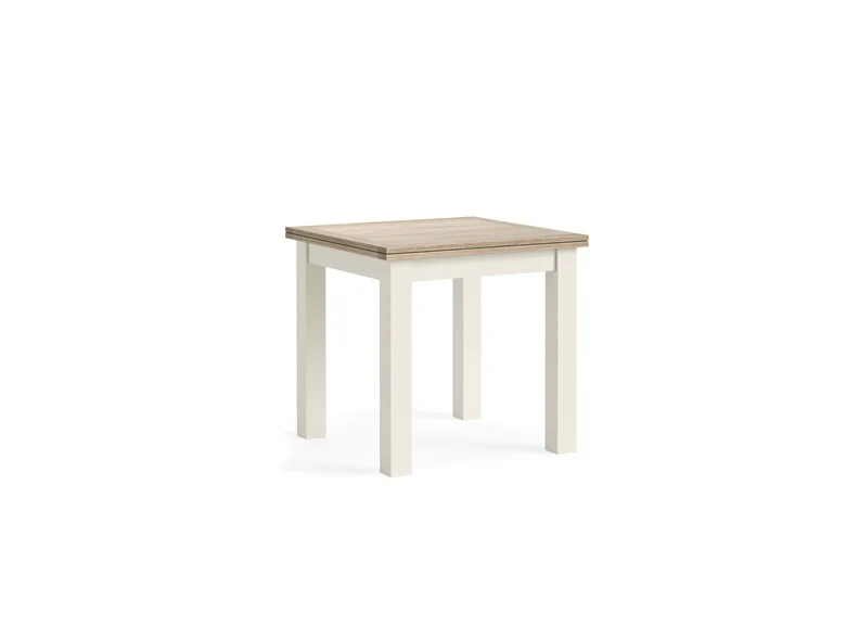 Modern Country Coconut Flip Top Table – Oak with Off-White Finish 850/1700mm - Image 2