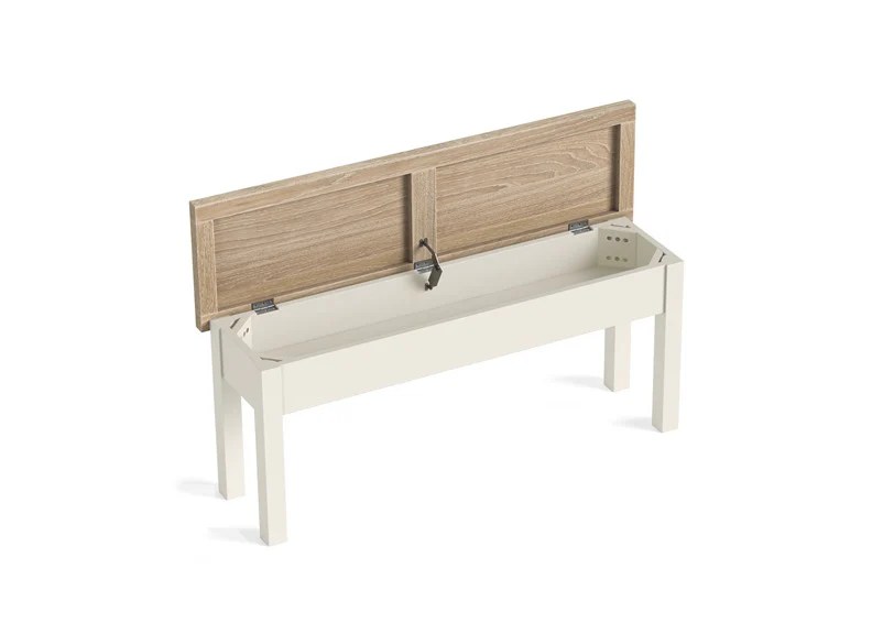 MODERN COUNTRY COCONUT SHALLOW STORAGE BENCH