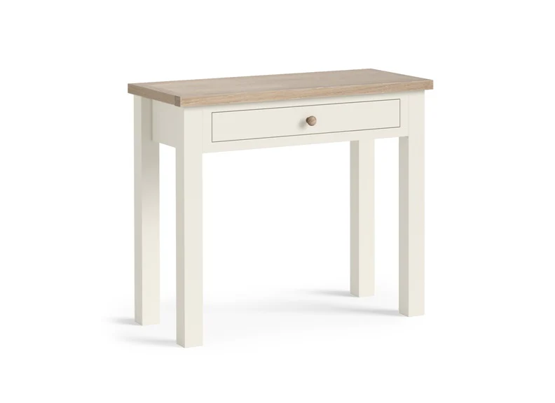 Modern Country Coconut Single Drawer Desk – Oak with Off-White Finish