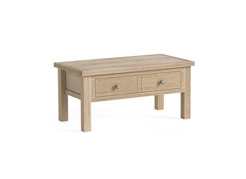 MODERN COUNTRY OAK COFFEE TABLE WITH DRAWER ONLY - Image 2