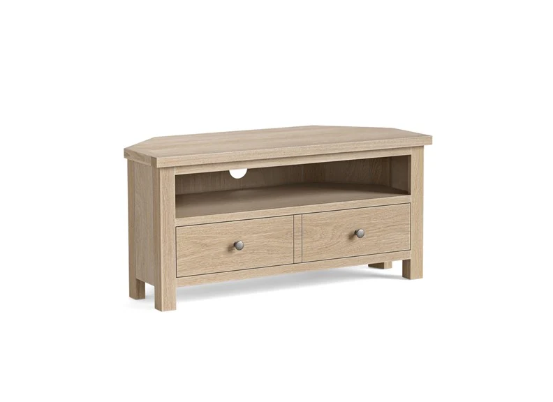 Modern Country Oak Corner TV Stand - Image 2