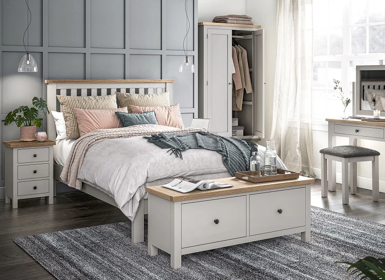 MODERN COUNTRY GREY BEDSIDE