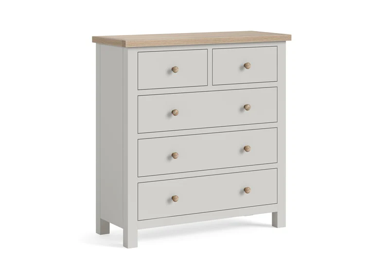 MODERN COUNTRY GREY CHEST 2 OVER 3 - Image 3