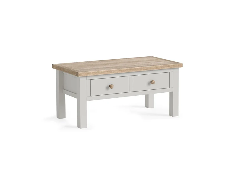 MODERN COUNTRY GREY COFFEE TABLE WITH DRAWER ONLY