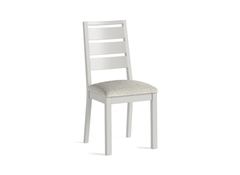 Modern Country Grey Dining Chair – Oak Frame with Boucle Seat (BOUNCLE WHITE)