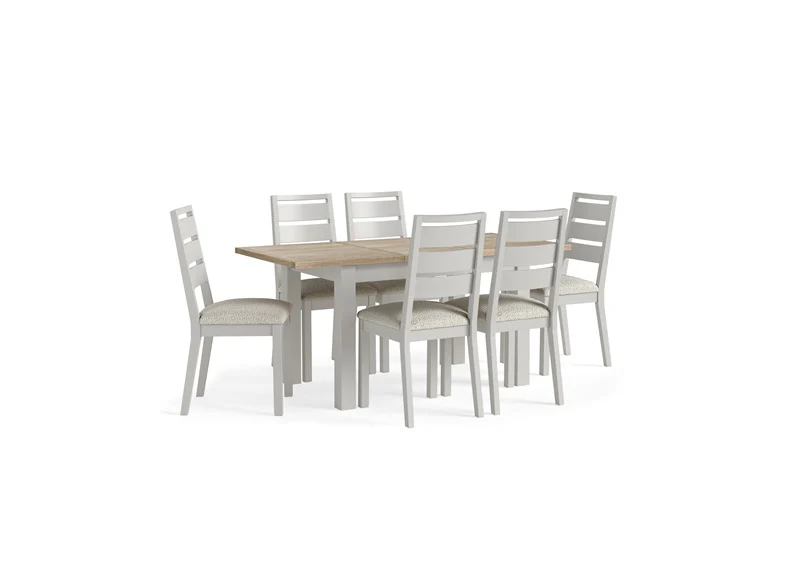 Modern Country Grey Dining Chair – Oak Frame with Boucle Seat (BOUNCLE WHITE) - Image 2