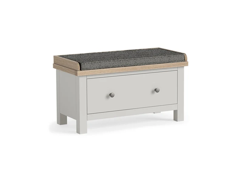 MODERN COUNTRY GREY HALLWAY BENCH WITH DRAWER