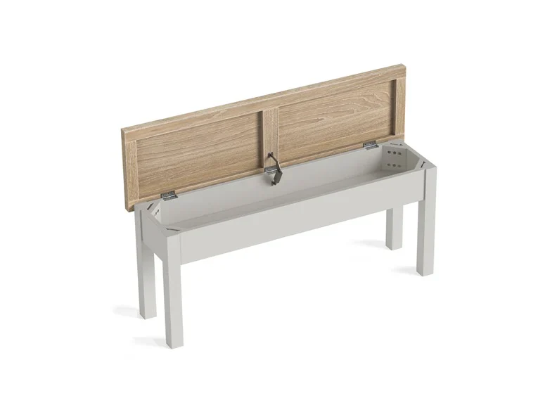 MODERN COUNTRY GREY SHALLOW STORAGE BENCH