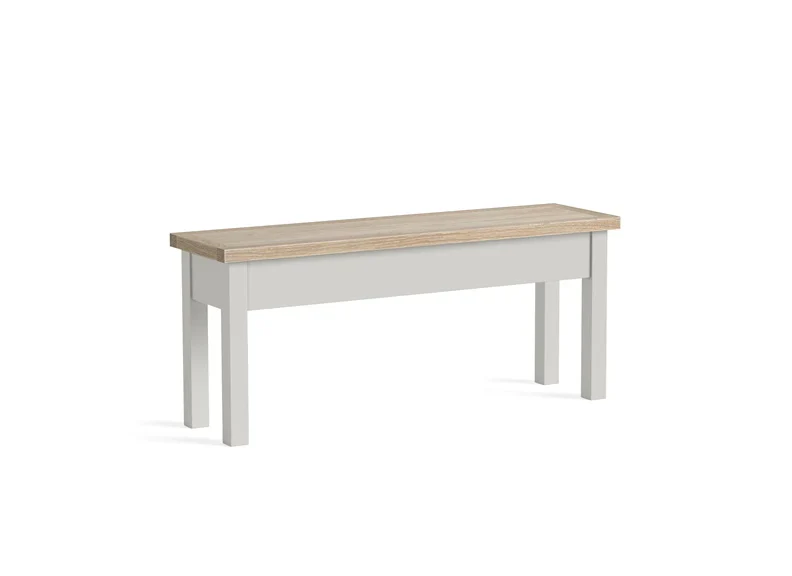 MODERN COUNTRY GREY SHALLOW STORAGE BENCH - Image 2