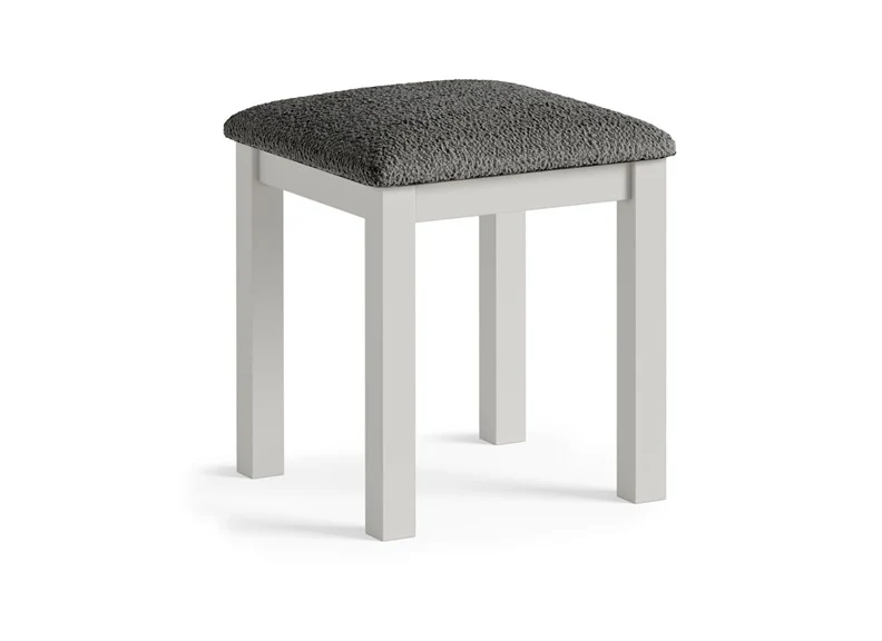 Modern Country Grey Stool – Oak with Padded Seat