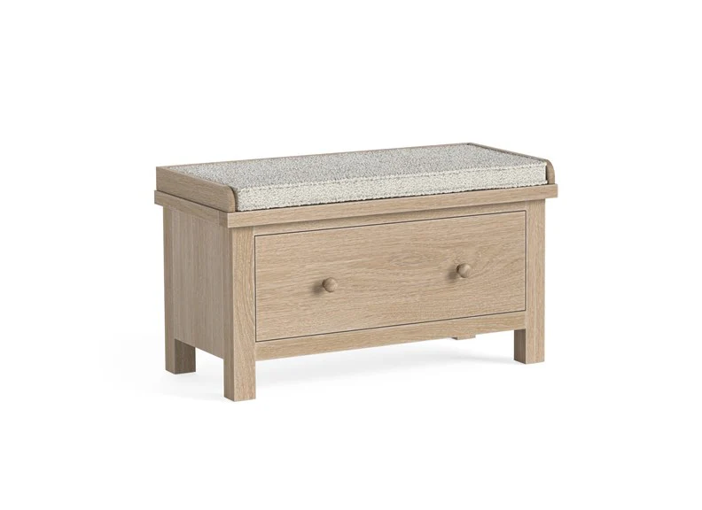 MODERN COUNTRY OAK HALLWAY BENCH WITH DRAWER - Image 2