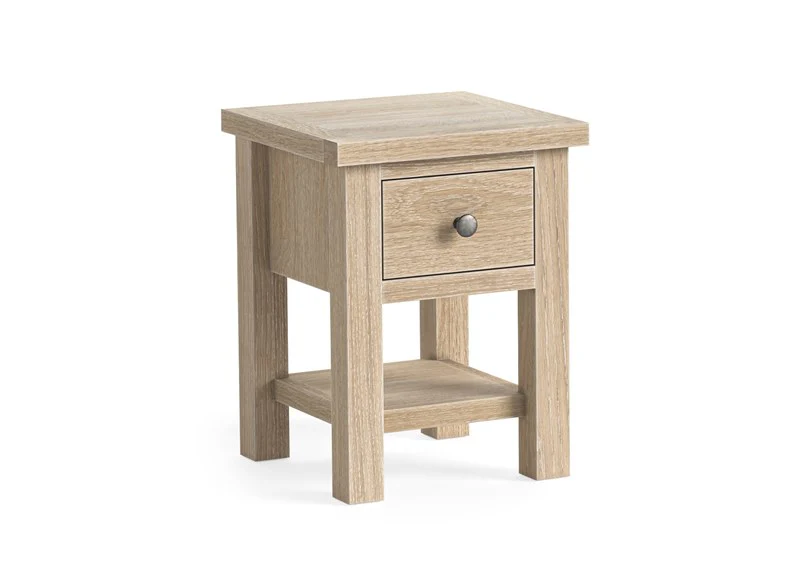 MODERN COUNTRY OAK LAMP TABLE WITH SHELF