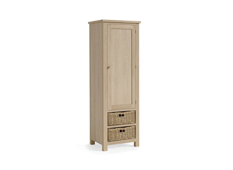 MODERN COUNTRY OAK LARDER UNIT - V2 – Whitewashed Oak with Baskets 630mm - Image 3