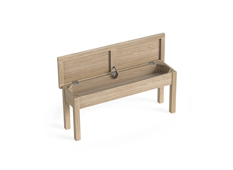 MODERN COUNTRY OAK SHALLOW STORAGE BENCH