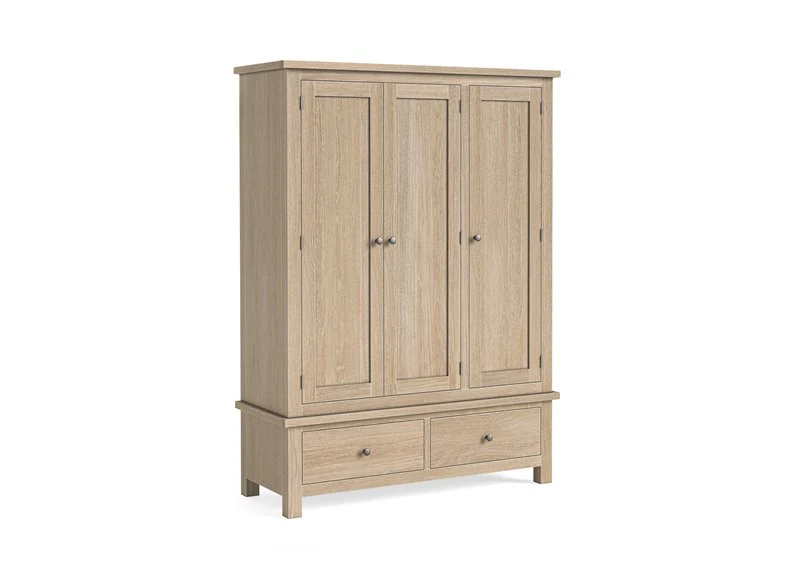MODERN COUNTRY OAK TRIPLE WARDROBE